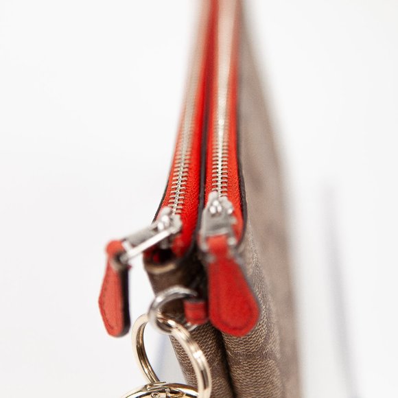 COACH Signature Double Corner Zip Wristlet - Picture 7 of 13